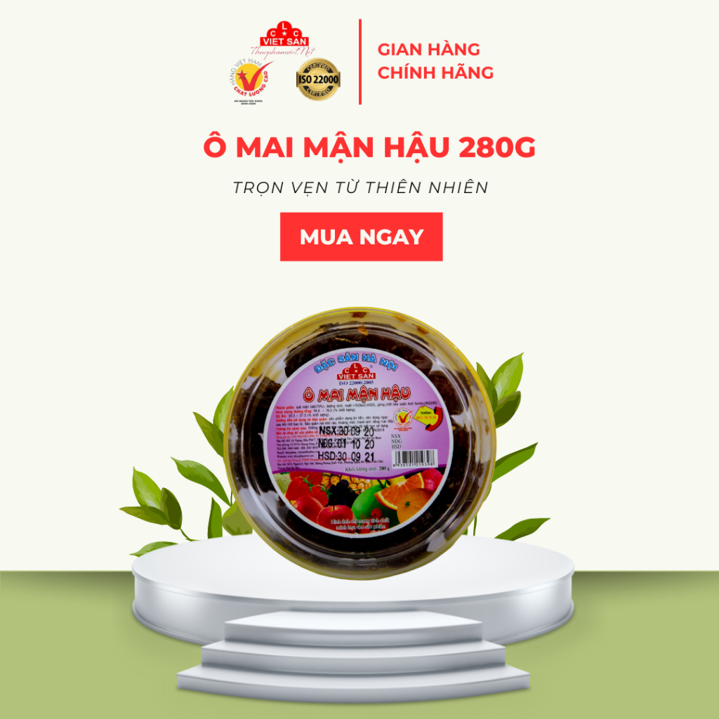 Ô Mai Mận Hậu Việt San 280g - Mận Chua Ngọt Dẻo Thơm Ăn Vặt Ô Mai Hà Nội