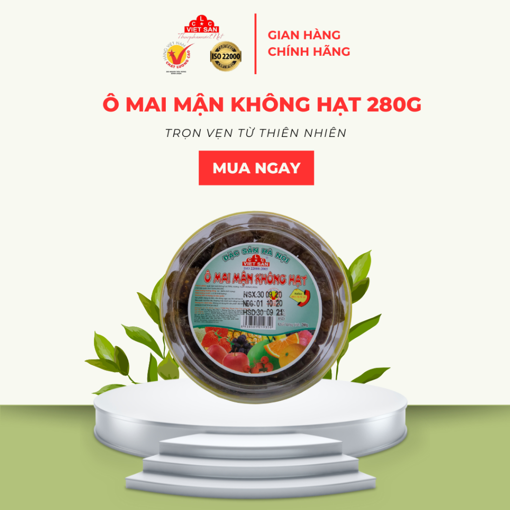 Ô Mai Mận Không Hạt Việt San 150g/280g - Mận Khô Chua Ngọt Dẻo Thơm Ăn Vặt Tiện Lợi