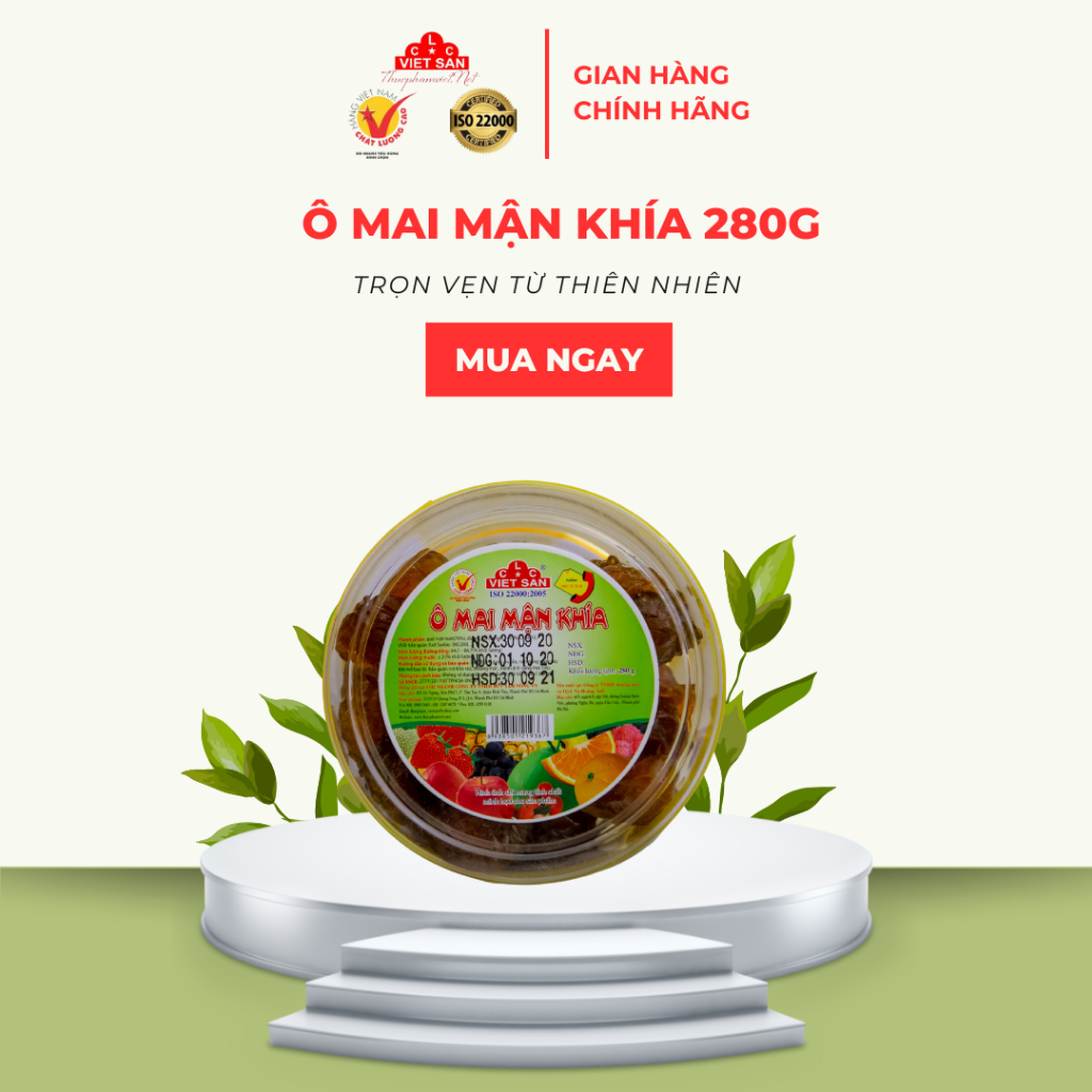 Ô Mai Mận Khía Việt San 150g/280g - Mận Khô Chua Ngọt Dẻo Thơm Ăn Vặt Ô Mai
