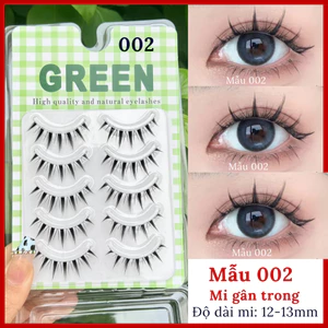 Lông Mi Giả GREEN Gân Trong Tự Nhiên Mềm Nhẹ 5 cặp