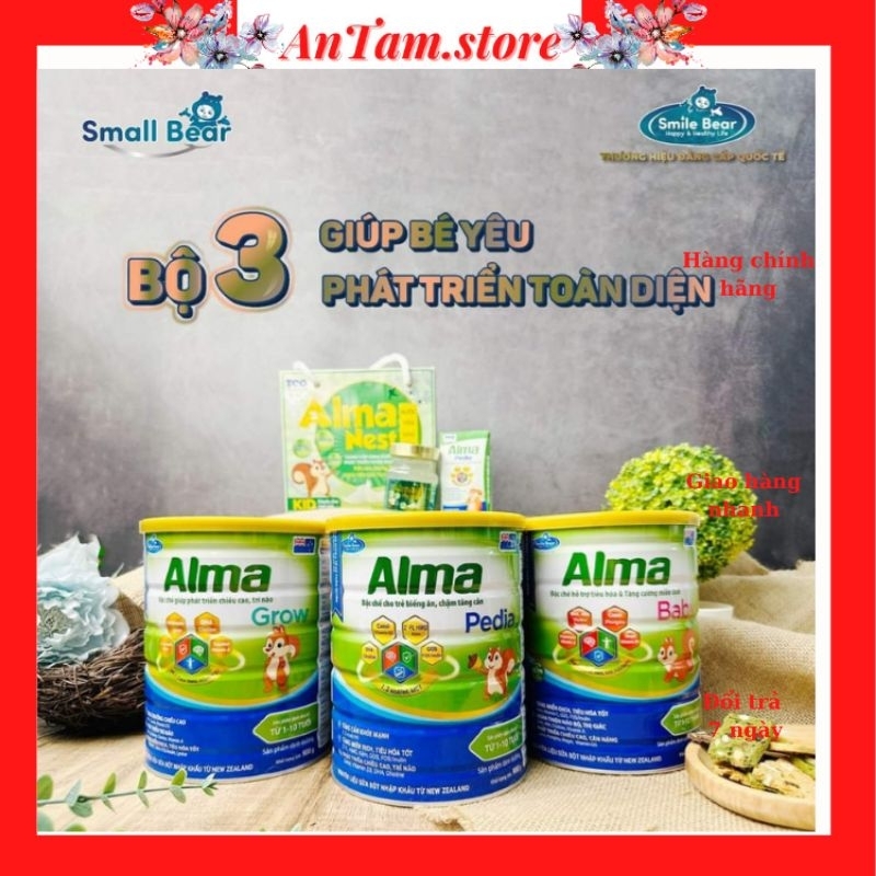 Sữa bột Alma Baby, Alma Pedia, Alma Grow lon 900g Shopee Việt Nam