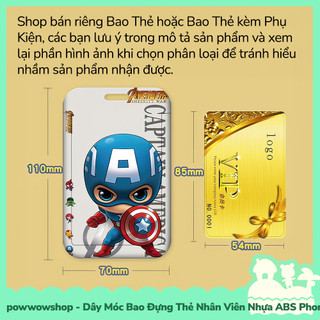 Dây Móc Bao Đựng Thẻ Nhân Viên Dọc Nhựa ABS Phong Cách Nhân Vật Anime Manga Siêu Anh Hùng Superheroes