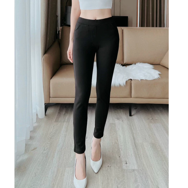 Quần Legging nữ dài cạp cao dáng nâng mông có 4 túi chất vải Umi hàng loại 1 cao cấp Quần legging đen nữ co giãn 4 chiều