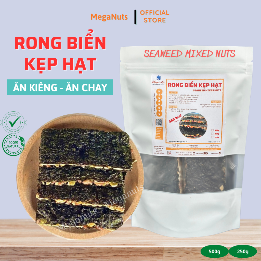 Rong Biển Kẹp Hạt Dinh Dưỡng Túi 250g, 500g