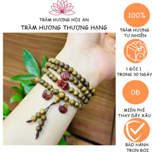 108 hạt 6 ly trầm hương tốc mix bộ đá thạch anh tóc đỏ-Nam nữ-Đẹp, dễ thương.