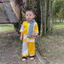 Bộ quần áo trẻ em - Sét cặp bé trai và bé gái màu Vàng Trắng - bé trai chất Lụa mềm mại + bé gái áo Gấm quần Lụa
