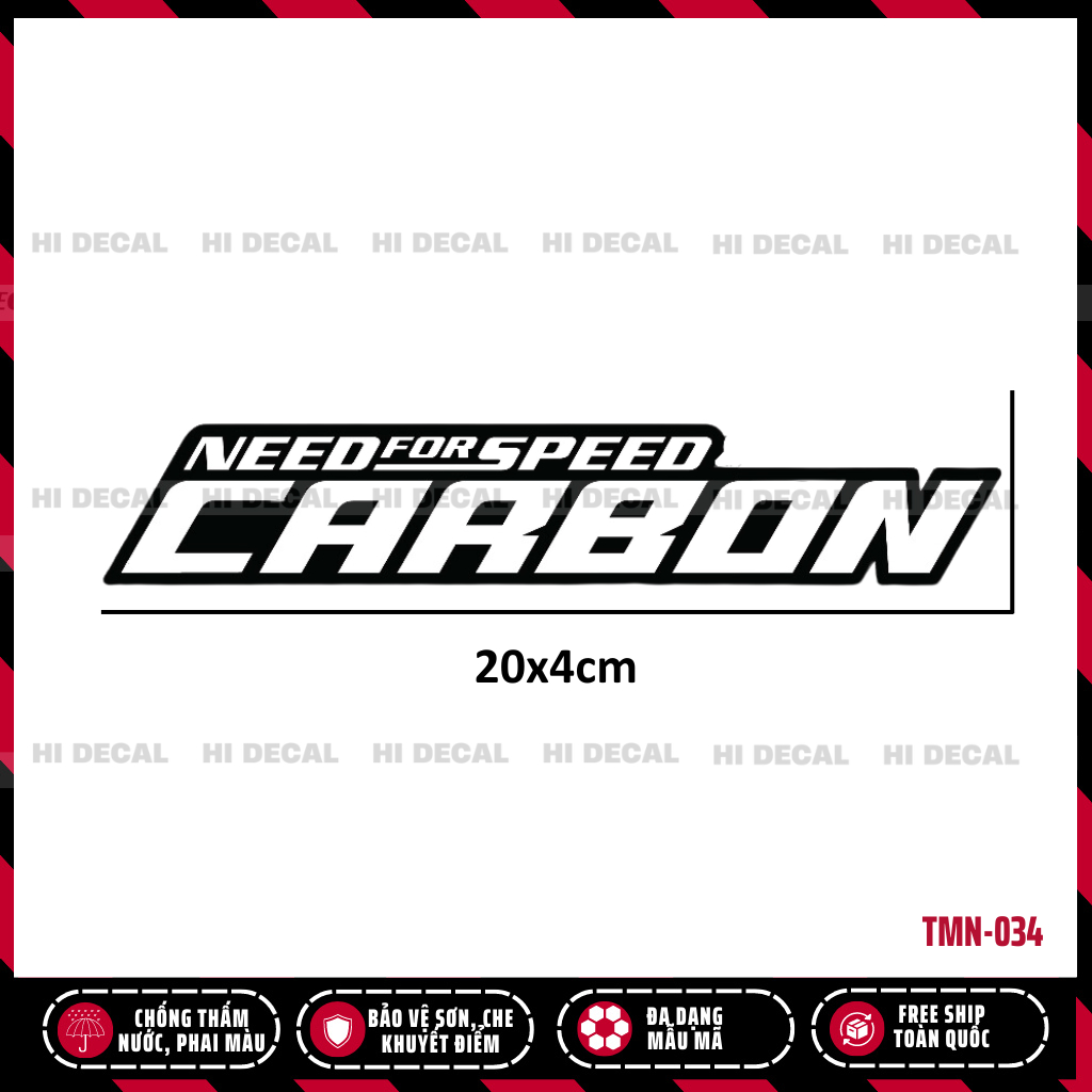 [1 chiêc] Tem sticker need for speed CARBON dán đa vị trí |TMN-034| Decal hình dán tại nhà chống nước chống phai màu