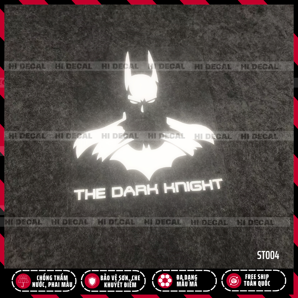 Sticker tem người rơi Batman phản quang dán đa vị trí laptop xe hơi |ST004| Hình dán chống thấm nước chống phai màu