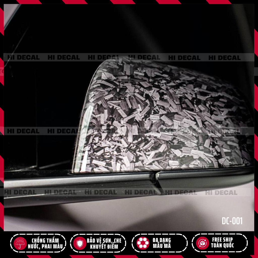 Decal Carbon Forged dán trang trí điểm nhấn xe máy, ô tô, điện thoại | DC001