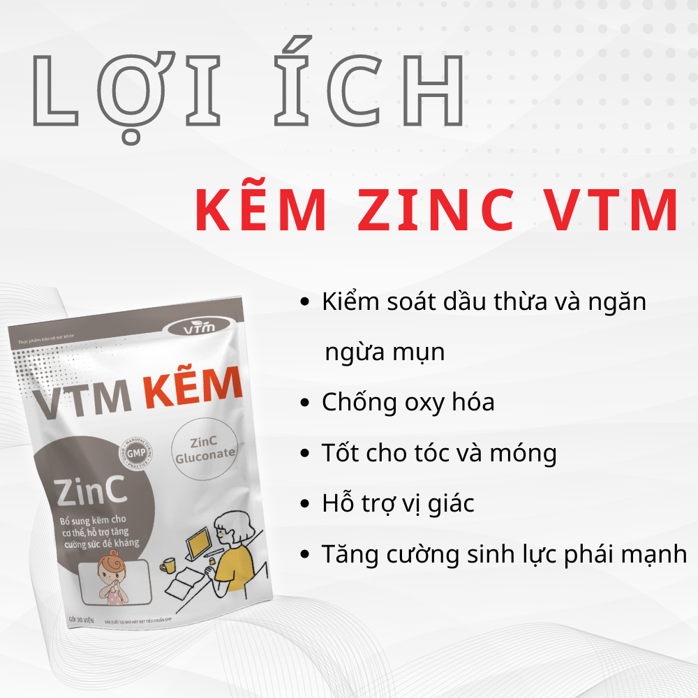 Ảnh Viên uống VTM bổ sung Kẽm ZinC hỗ trợ tăng cường sức đề kháng 2