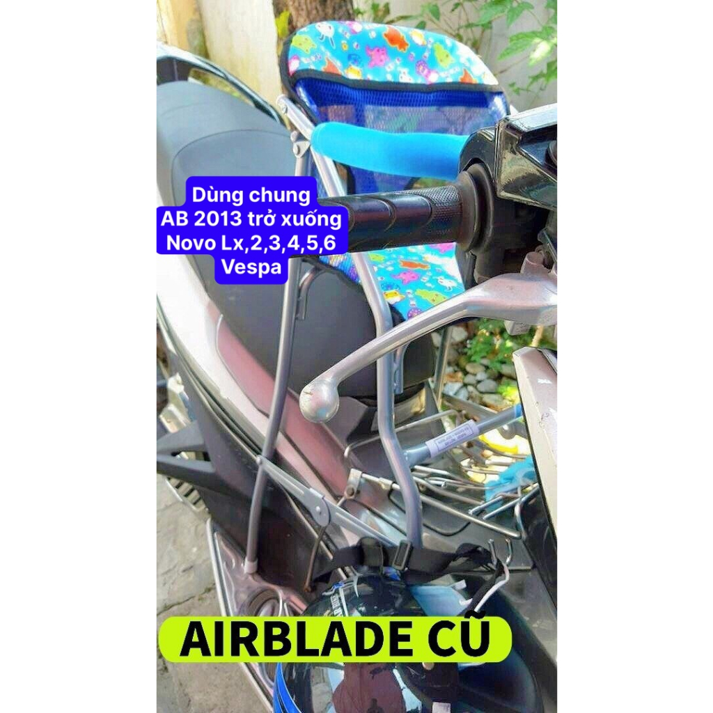Ghế đi xe máy an toàn cho bé , ghế ngồi xe airblade cũ 2013 trở xuống, ghế ga xếp sắt sơn tĩnh điện gấp gọn