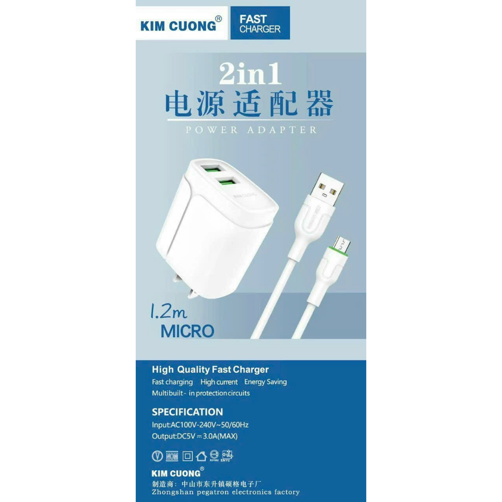 Bộ Sạc Nhanh 3.0A Kim Cương 613C Micro