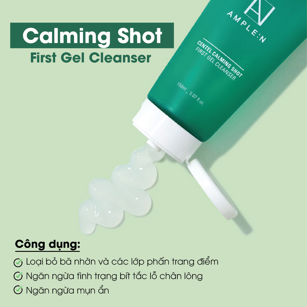 Ảnh Gel Rửa Mặt Cấp Ẩm Dịu Nhẹ AMPLE:N Centel Calming Shot First Gel Cleanser 150ml 1