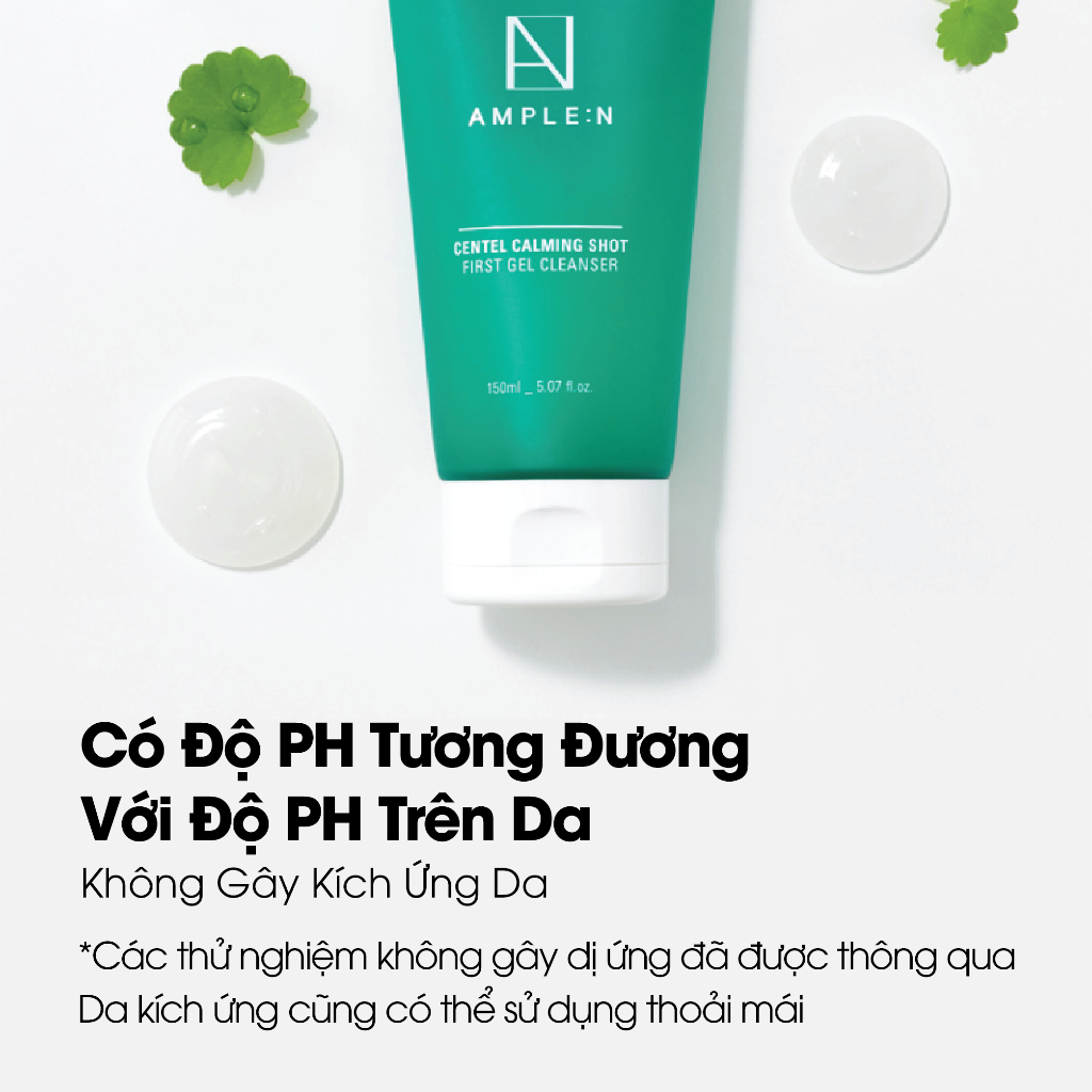 Ảnh Gel Rửa Mặt Cấp Ẩm Dịu Nhẹ AMPLE:N Centel Calming Shot First Gel Cleanser 150ml 2