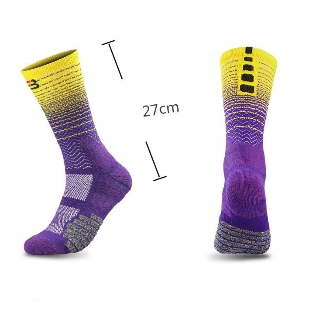 Vớ Tất cao cổ cotton 2 màu dày dặn phù hợp chạy bộ, bóng đá, bóng chuyền, tập gym..