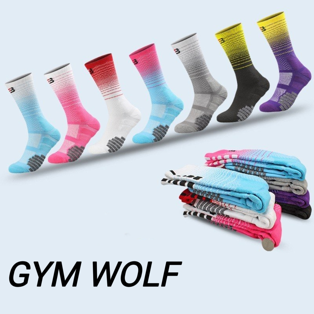Vớ Tất cao cổ cotton 2 màu dày dặn phù hợp chạy bộ, bóng đá, bóng chuyền, tập gym..