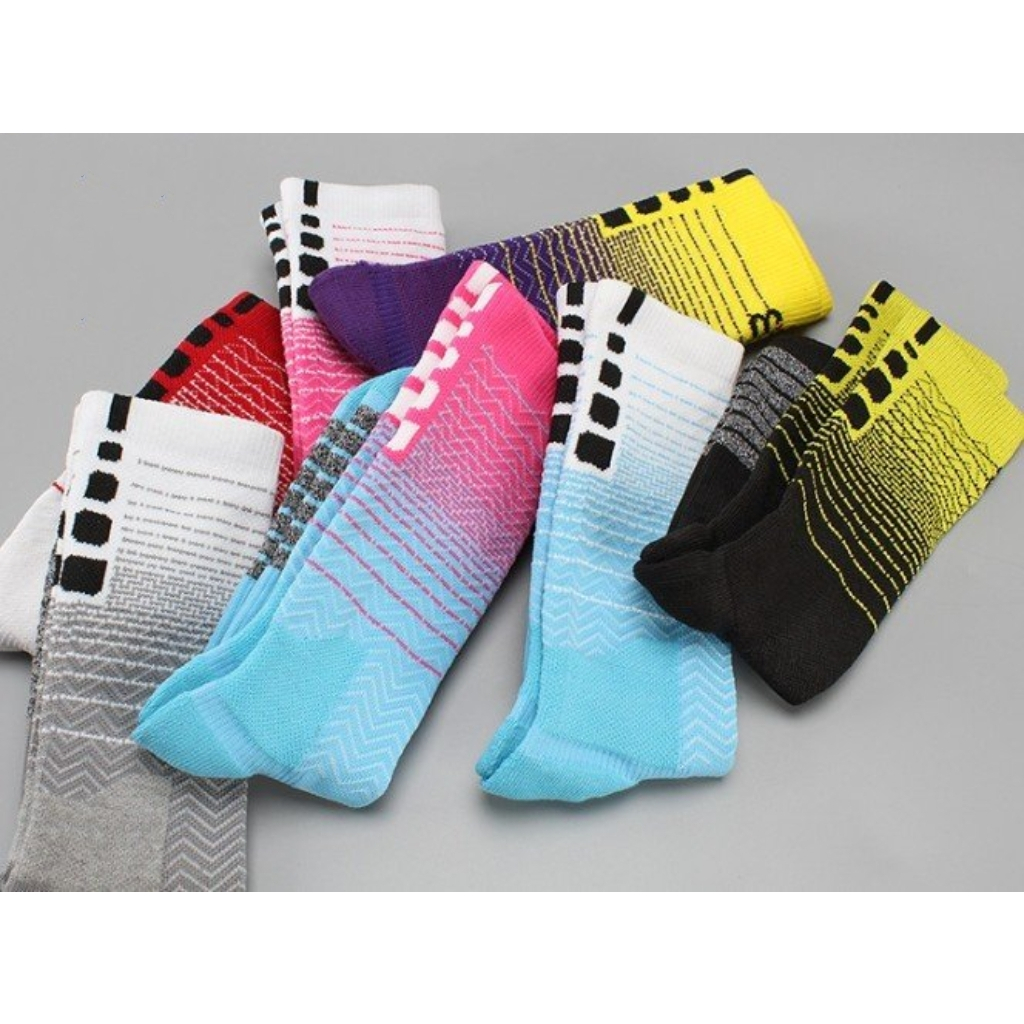 Vớ Tất cao cổ cotton 2 màu dày dặn phù hợp chạy bộ, bóng đá, bóng chuyền, tập gym..