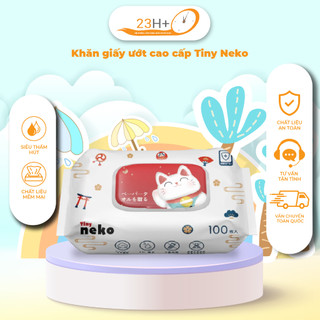 Khăn giấy ướt cao cấp Tiny Neko Nhật Bản gói 100 tờ - Hàng chính hãng - 23h.shop