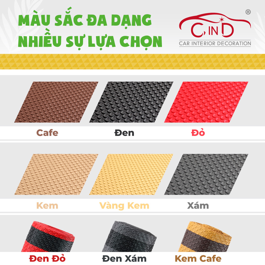Thảm Lót Sàn Ô Tô Cuộn Dày CIND HB008A-B cho xe 4 chỗ, 5 chỗ và 7 chỗ