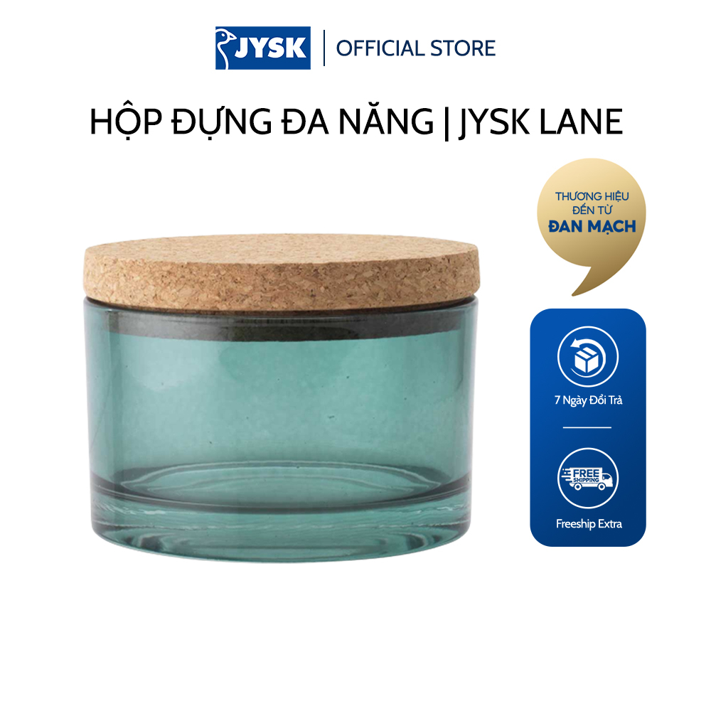 Hộp đựng thủy tinh nắp gỗ JYSK Lane xanh lá cây DK10.5xC7cm