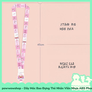 [Sẵn VN - Hỏa Tốc] Dây Móc Bao Đựng Thẻ Nhân Viên Dọc Nhựa ABS Phong Cách Nhân Vật Hoạt Hình Báo Hồng Pink Panther