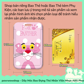 [Sẵn VN - Hỏa Tốc] Dây Móc Bao Đựng Thẻ Nhân Viên Dọc Nhựa ABS Phong Cách Nhân Vật Hoạt Hình Báo Hồng Pink Panther