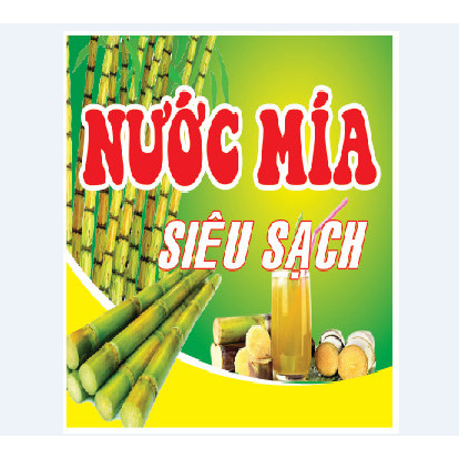 Đề can in nước mía siêu sạch bóc Dán Quầy Nước Mía, Tủ Mía, Máy Ép Mía chống nước nhiều kích thước giá siêu rẻ