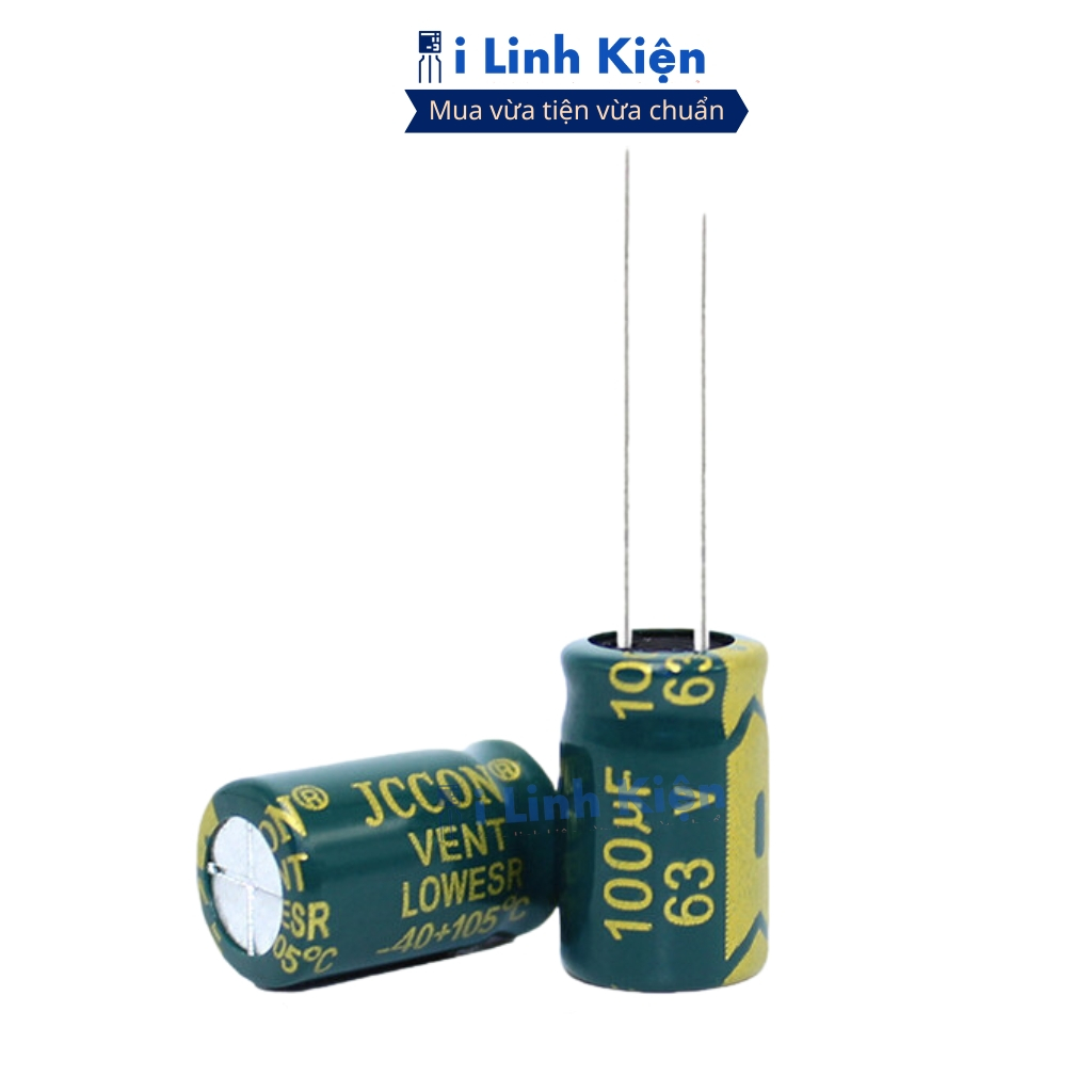 Tụ hóa 63V 100uF (5 tụ) kích thước 8x12mm tần số cao đảm bảo chất lượng ilinhkien.
