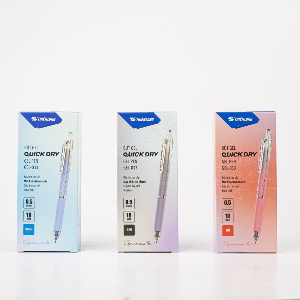 5 Bút gel Quick Dry Thiên Long GEL-033 Đảm bảo việc viết trở thành một trải nghiệm êm ái và mượt mà