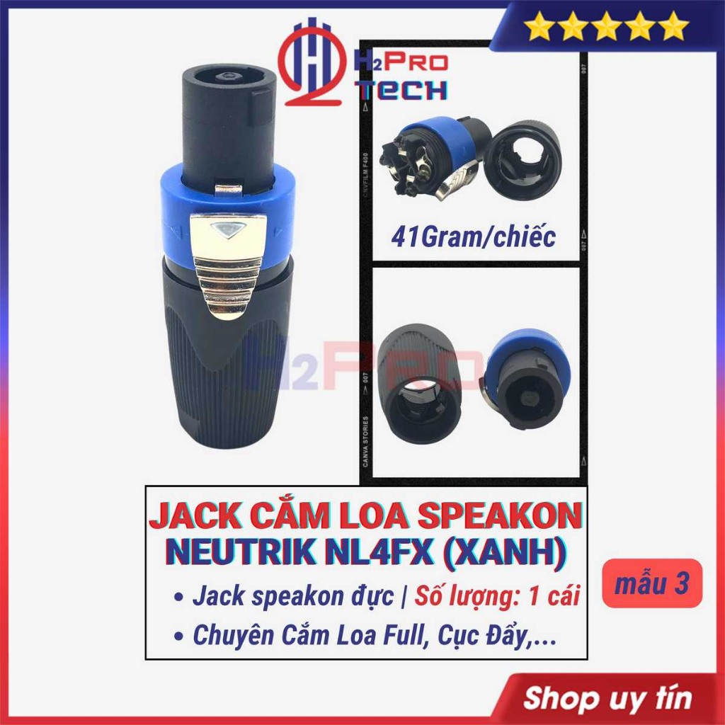 Jack Cắm Loa Speakon Neutrik NL4FX-NL4FC-K4CF, Jack Loa Speakon Neutrik  Cắm Loa Full, Micro, Cục Đẩy-H2Pro Tech
