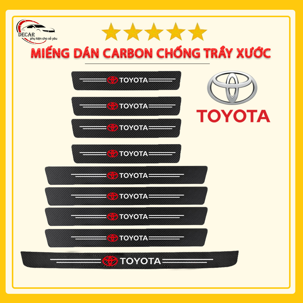 Nẹp cửa chống trầy xước carbon bảo vệ bậc lên xuống cửa xe hơi oto Toyota Camry,Altis,Vios,Wigo,Yaris,Fortuner, Innova