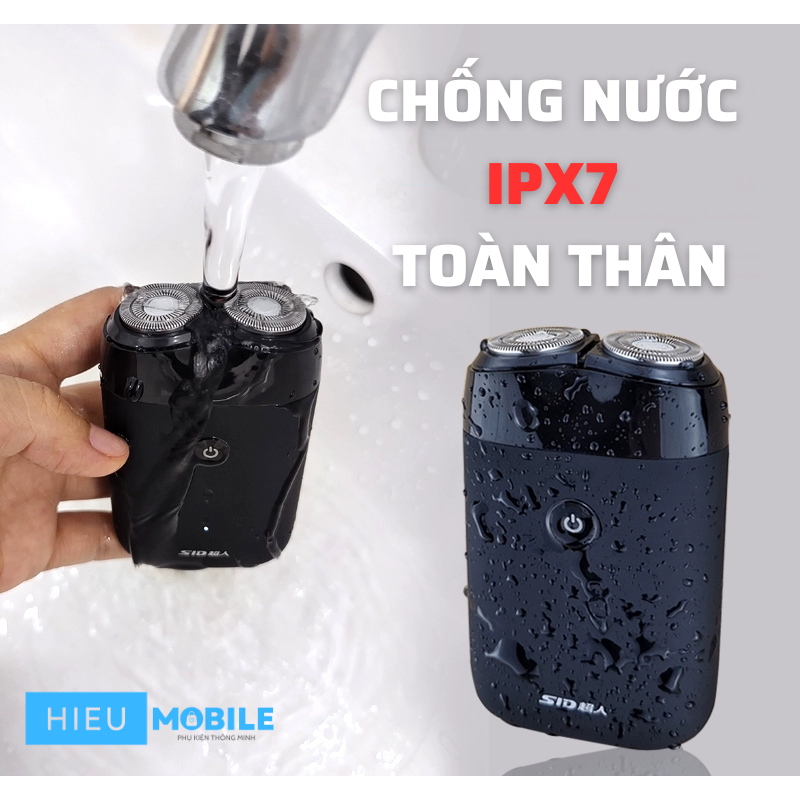 Máy cạo râu SID RS215 8W chống nước toàn thân và phụ kiện đầu lưỡi thay thế