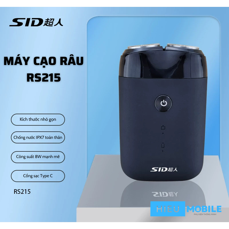 Máy cạo râu SID RS215 8W chống nước toàn thân và phụ kiện đầu lưỡi thay thế