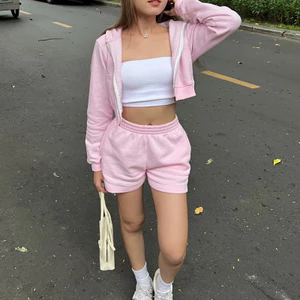 Quần Short thun nỉ cotton Augety Studio, BASIC SWEATSHORTS