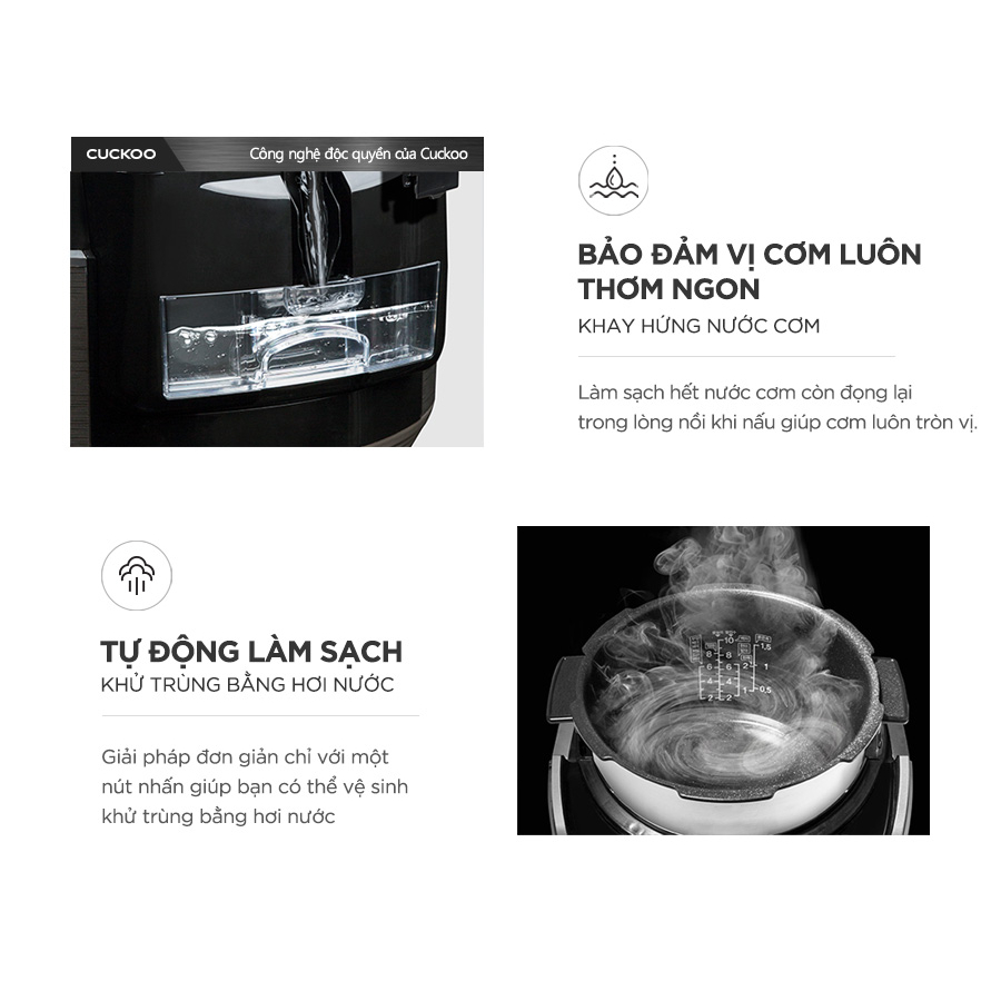 Ảnh Nồi cơm điện tử áp suất cao tần Cuckoo 1.8 lít CRP-HUS1000F màu đỏ- lòng nồi chống dính cao cấp phủ Xwall Black shine 4