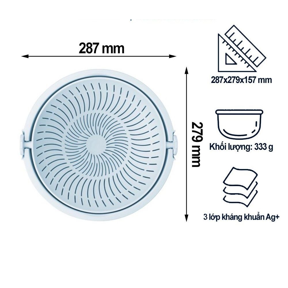 Bộ thau rổ rửa rau, ráo nước Yoko 28cm Hàng Chính hãng INOCHI tiêu ...