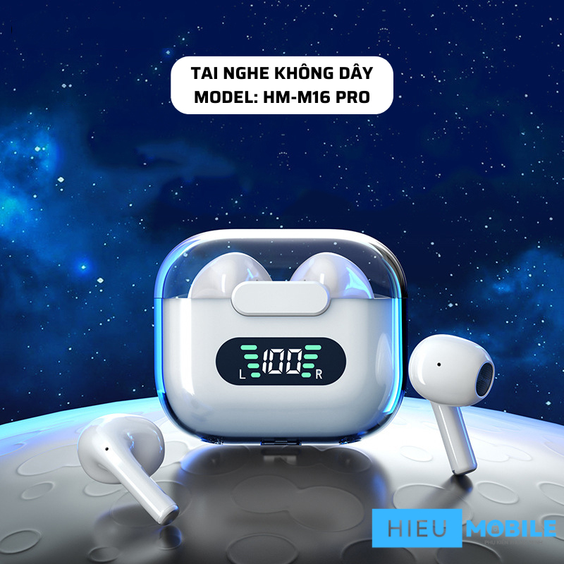 Tai nghe không dây nắp trong suốt M16 Pro