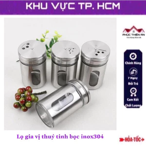 Hũ lọ đựng, rắc gia vị, đựng tăm - chất liệu thủy tinh, bọc inox304