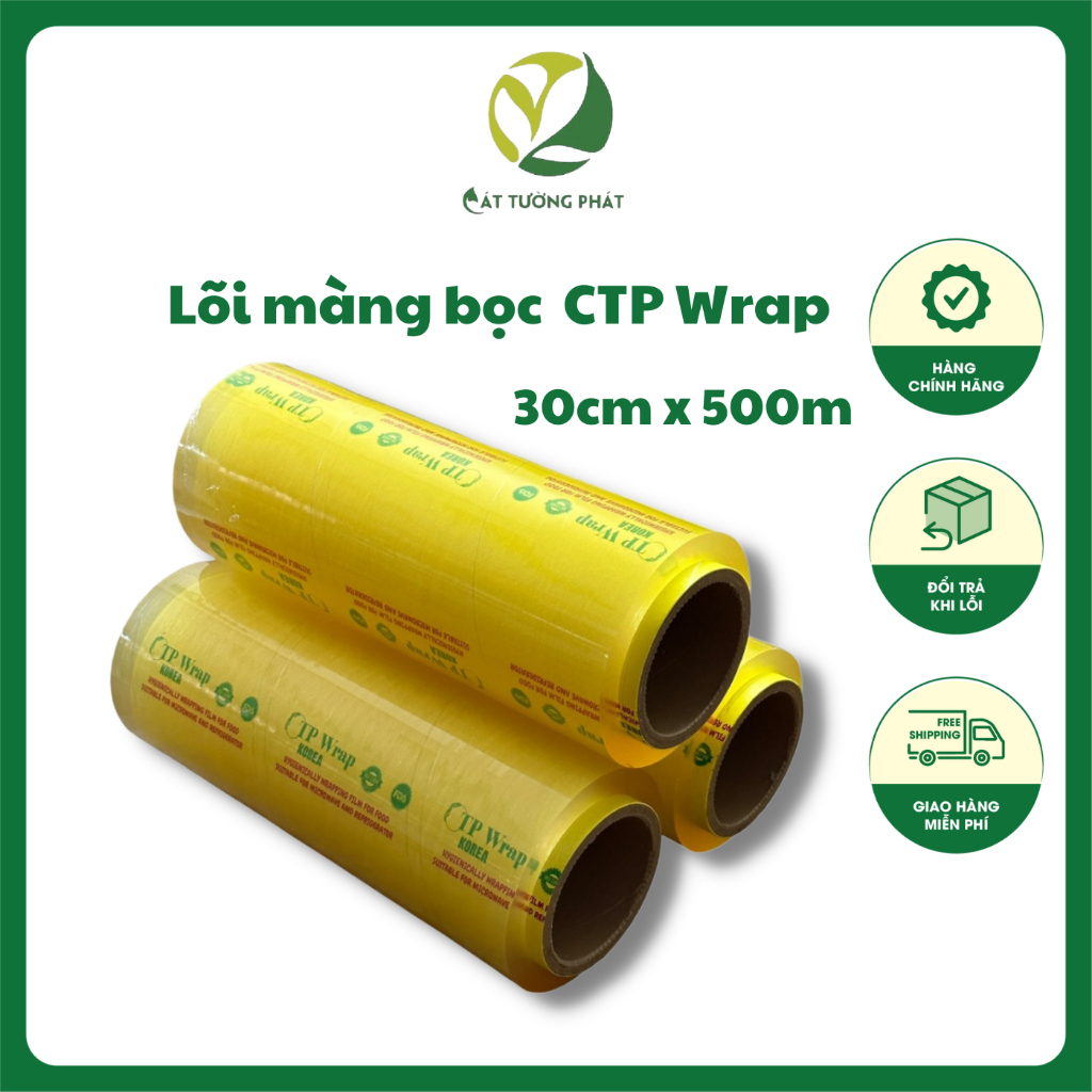 Lõi màng bọc thực phẩm CTP Wrap 30cm x 500m, Màng bọc thực phẩm chất ...