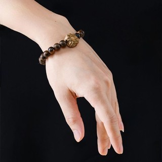 Vòng Tay Trầm Hương 8 ly Phối Charm Hoa Sen .