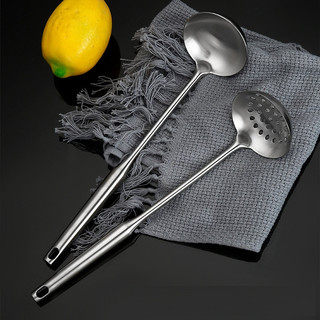 Bộ Muôi, Muôi Đục Lỗ Inox 304 - Cán Tròn Dài 28.5cm Miệng 7cm Dùng Cho Canh & Lẩu