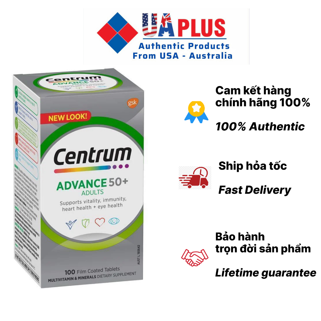 Centrum Multivitamin Advance 50+ cho người trên 50 tuổi 100 viên
