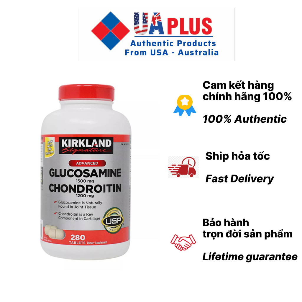 Bổ khớp Kirkland Glucosamine 1500 mg & Chondroitin 1200 mg 280 viên