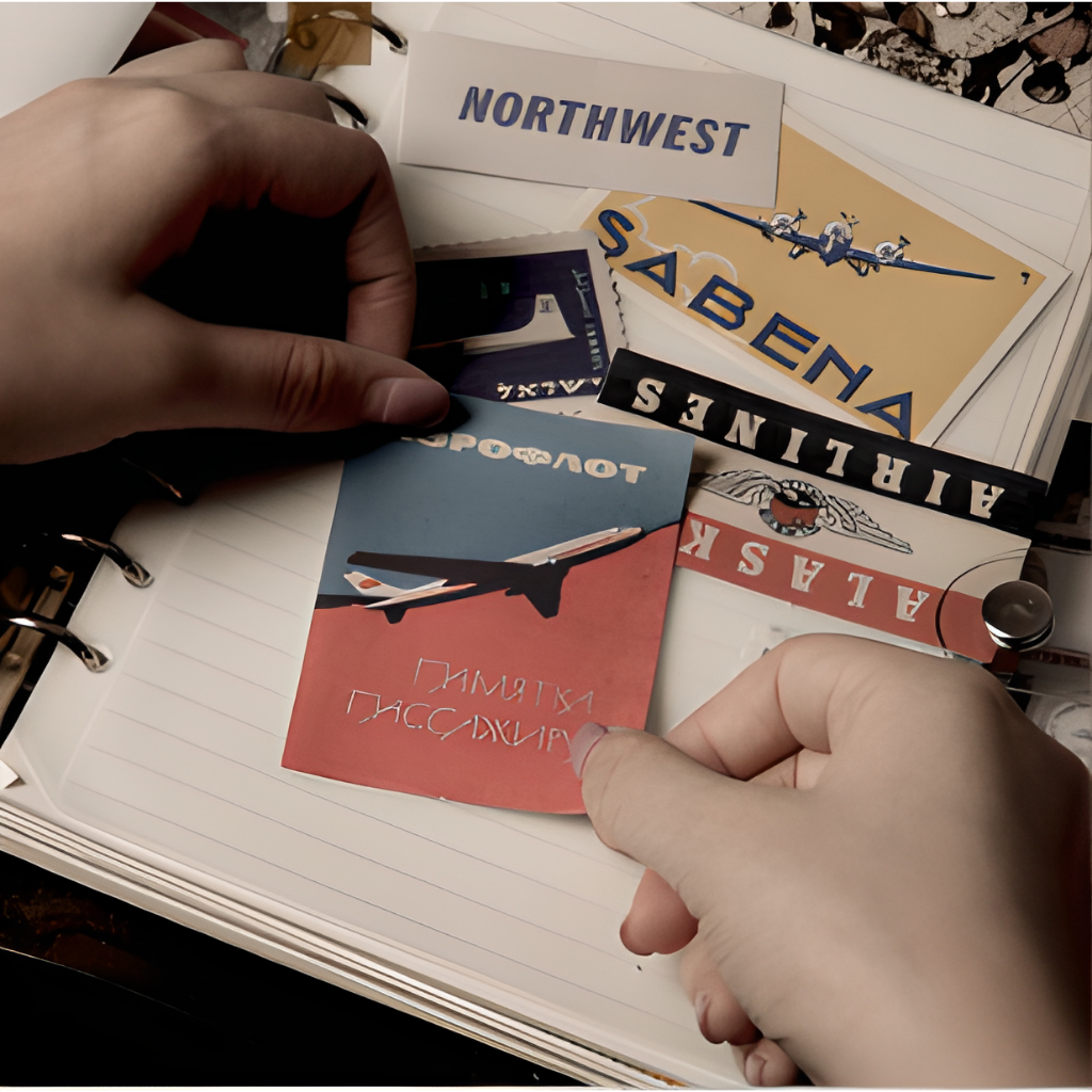 Sticker trang trí và giấy note ghi chú hộp 40 miếng chủ đề AIR MAIL HD125-KD