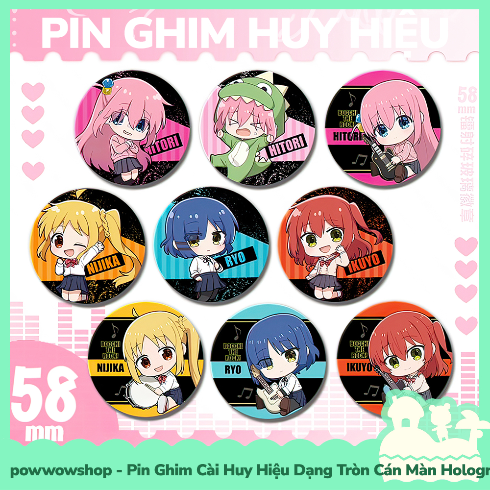 [Sẵn VN - Hỏa Tốc] Huy Hiệu Pin Ghim Dạng Tròn 58mm Cài Áo / Túi / Balo ...