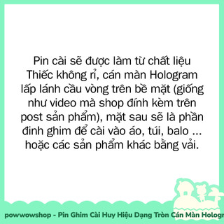 [Sẵn VN - Hỏa Tốc] Huy Hiệu Pin Ghim Dạng Tròn 58mm Cài Áo / Túi / Balo Màn Hologram Anime Manga Bocchi the Rock! CUTE