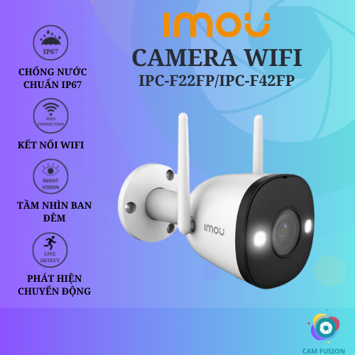 CAMERA WIFI Imou Bullet 2E (2MP/4MP) IPCF22FP/IPCF42FP Chống
