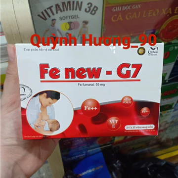 Sắt hữu cơ FE NEW - G7 hộp 75 viên giúp bổ sung sắt cho cơ thể.