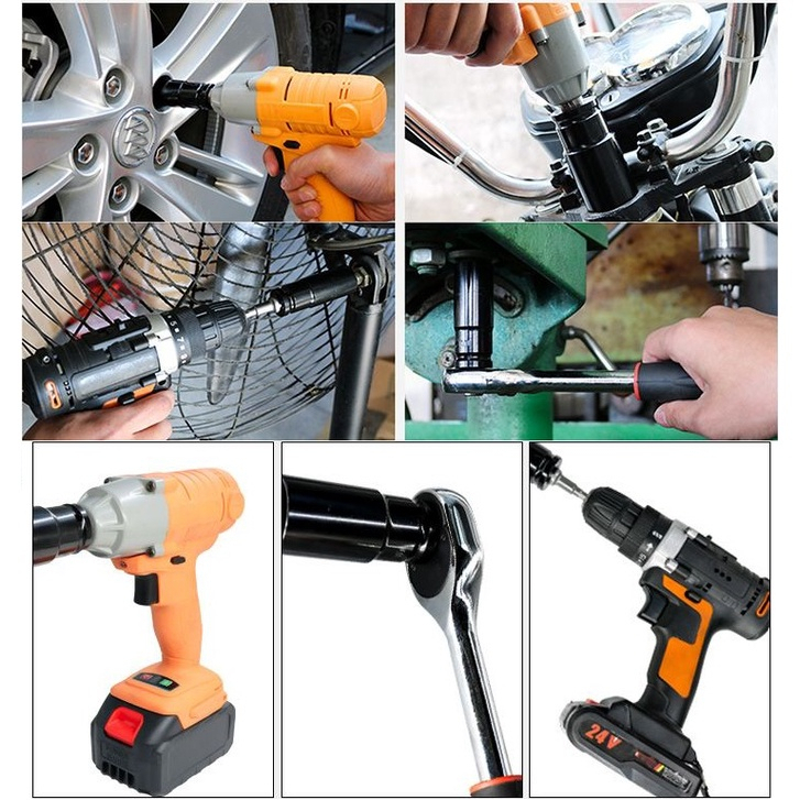 Bộ 10 đầu khẩu, đầu túyt Cao Cấp dùng cho máy siết bulong 1/2 8-24mm