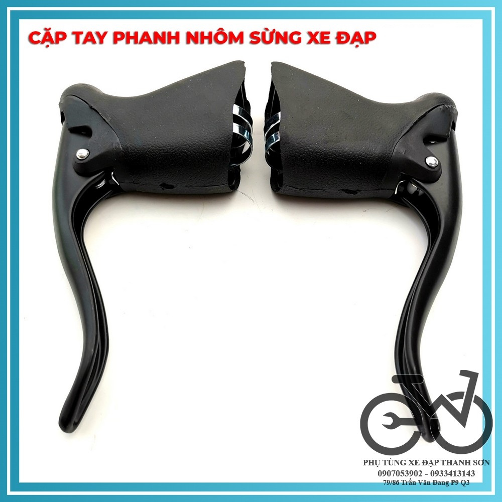 Cặp tay phanh nhôm sừng xe đạp, tay phanh , tay lắc xe đạp, tay thắng ...